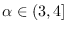 $\alpha \in (3,4]$