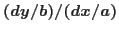 $(dy/b)/(dx/a)$