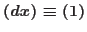 $\left( dx\right) \equiv \left( 1\right) $